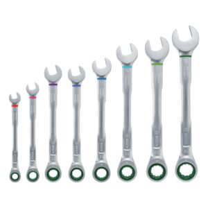 Bosch Ratchet Combination Wrench 8-Piece Set - Sizes: 8mm to 19mm HT-1600A027PS