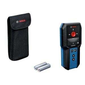 Bosch GMS 120-27 Wall Scanner Detector- Metals, Live Wires, Wooden Studs in Drywalls, IP54 Dust & Splash Protection, 120 mm Range, Includes Pouch & Batteries, 1Yr Warranty