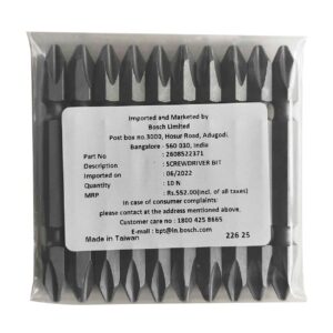 Bosch PH2 x 65 mm Length Phillips Double Ended Screwdriver Bits (Pack of 10 Pcs), 2 608 522 371
